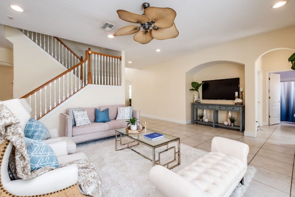 living room cream yellow accents