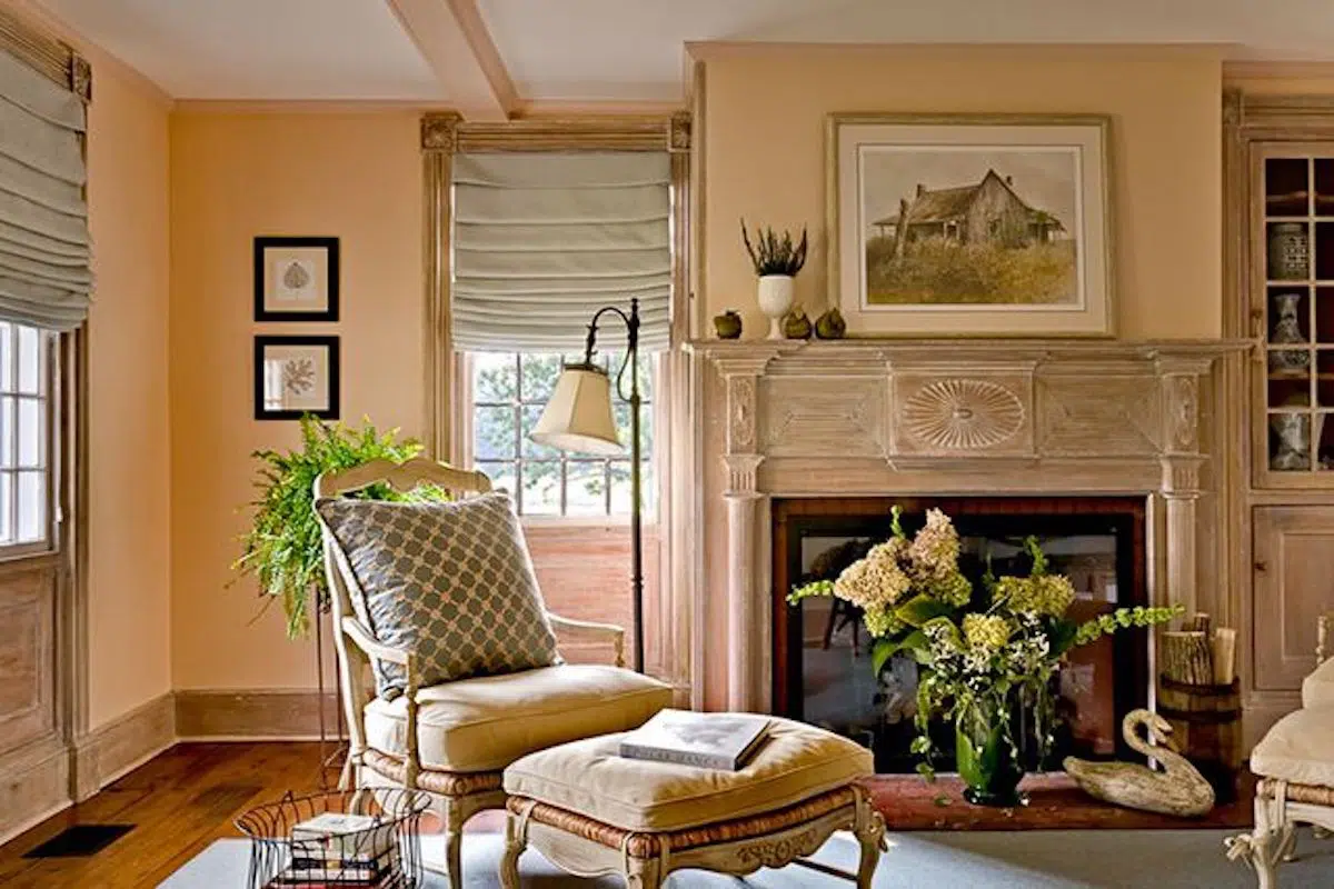 apricot color living room